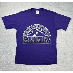 Vintage Colorado Rockies‎ Shirt Mens Large Purple MLB Baseball 90s Mile High 303